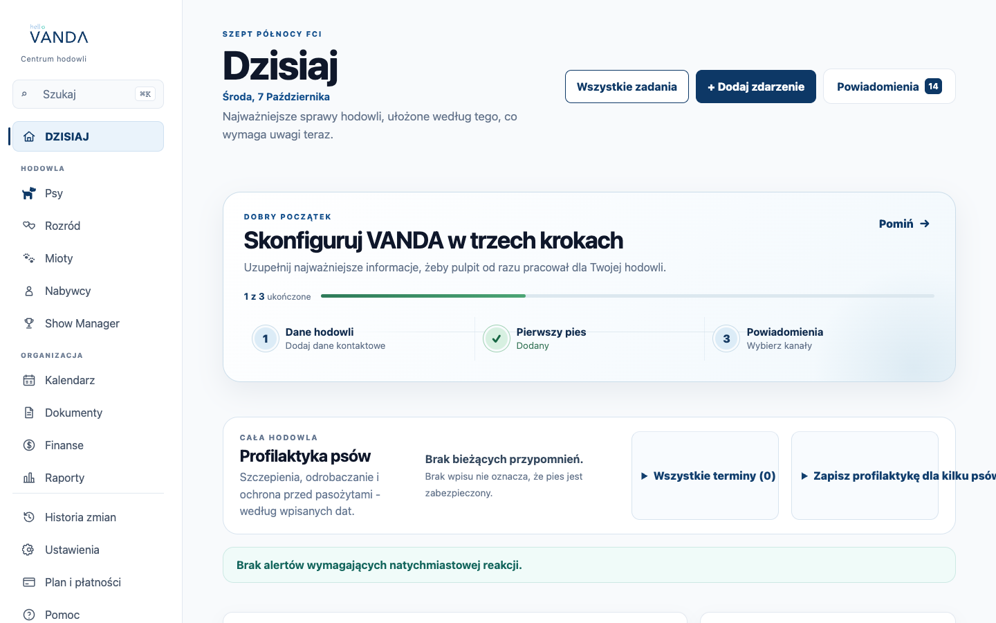 Ekran Dzisiaj w VANDA